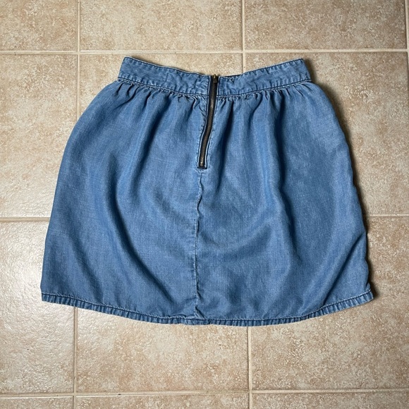 Madewell Chambray A-line Skirt Womens Blue Zipper Back Size 6 - Picture 2 of 6